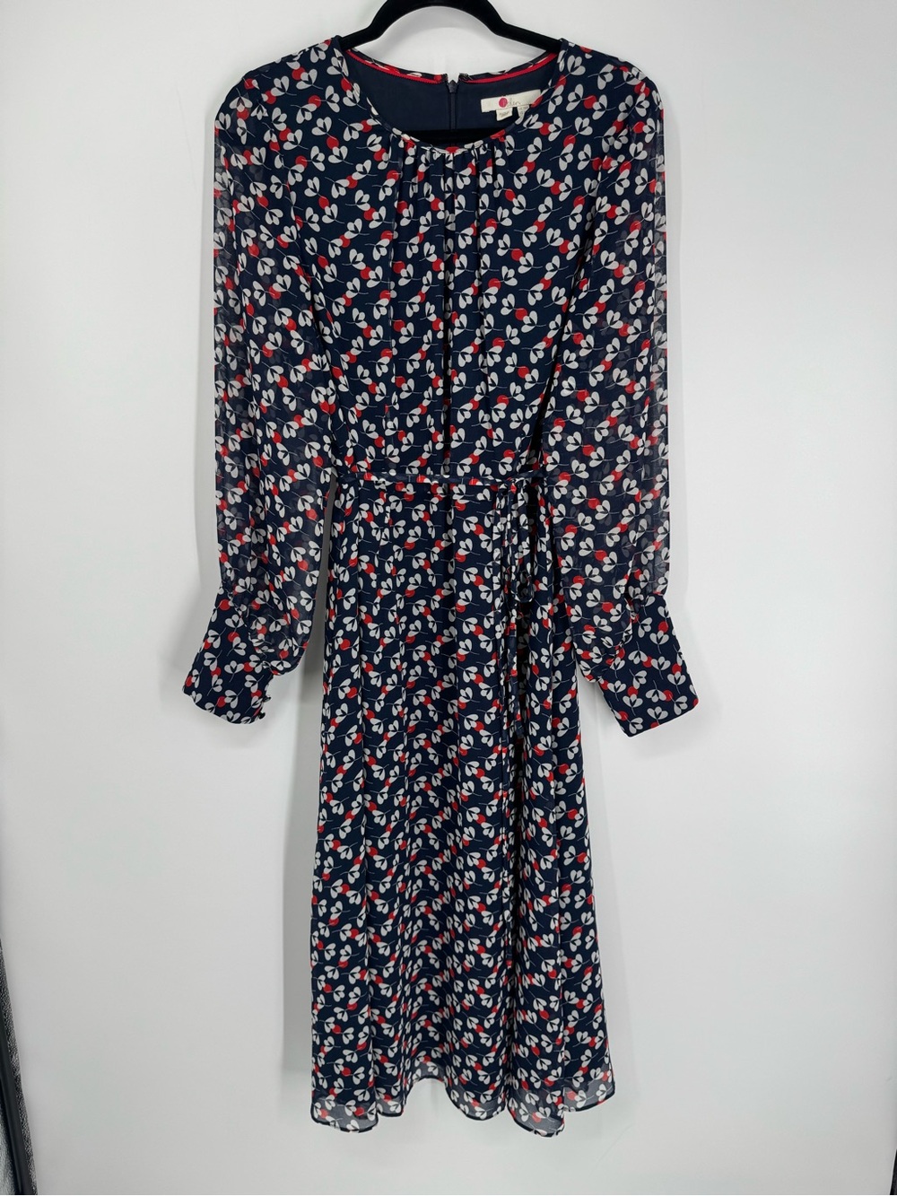 Boden Alba Midi Dress Floral Cotton Smocked A-Line Casual Size 10R - Picture 4 of 15